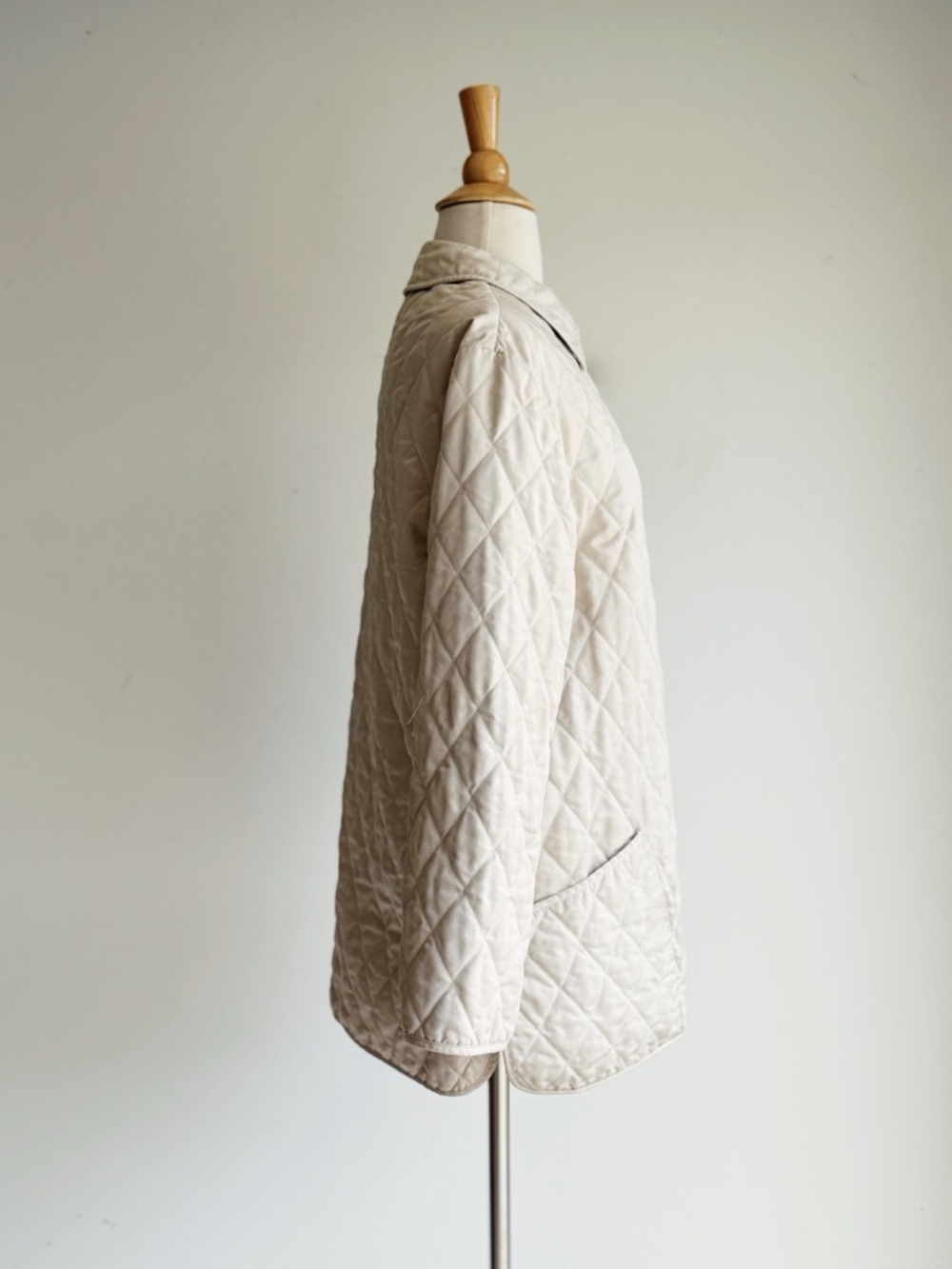 Burberry London Quilted Jacket Nova Check Lined Beige Coat Best Fit Large - Picture 3 of 7